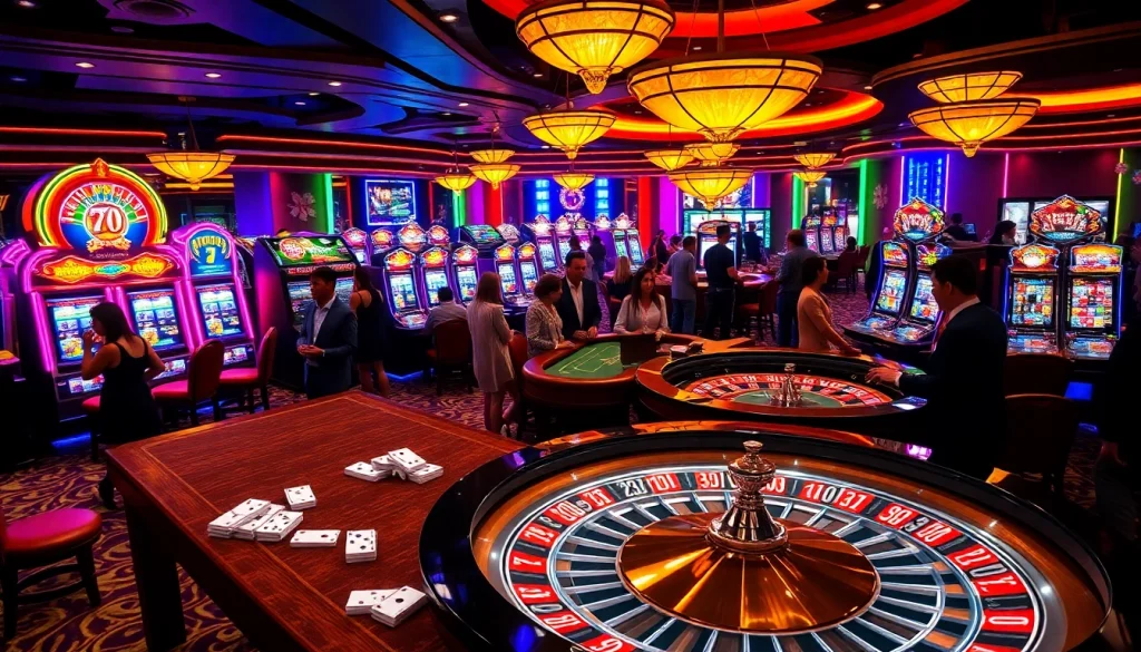 Experience the excitement of 79King slot machines lighting up the casino floor as players engage in thrilling games.
